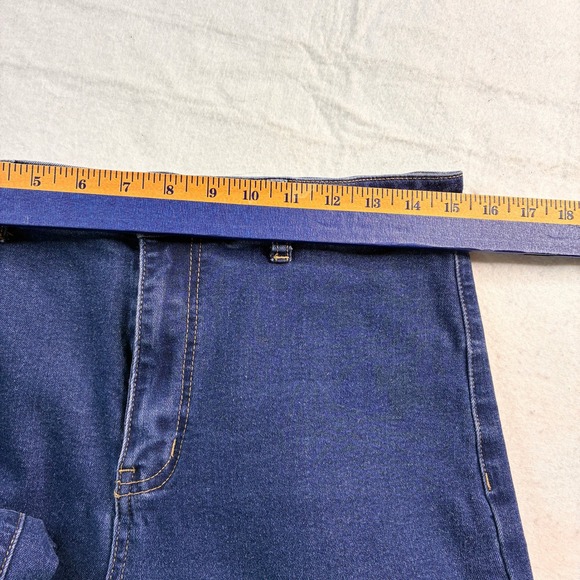 ANNIEWEAR Los Angeles Wide Leg Cropped Jeans Distressed Frayed Hem XL - Picture 7 of 14